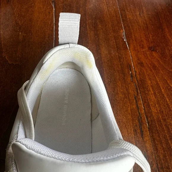 Tory Burch White and Light Gray Leather & Suede Platform Sneakers - Picture 6 of 8